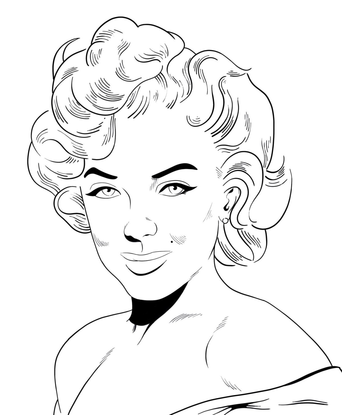 Мэрилин Монро рисунок карандашом