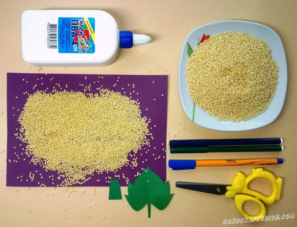 Аппликация крупами