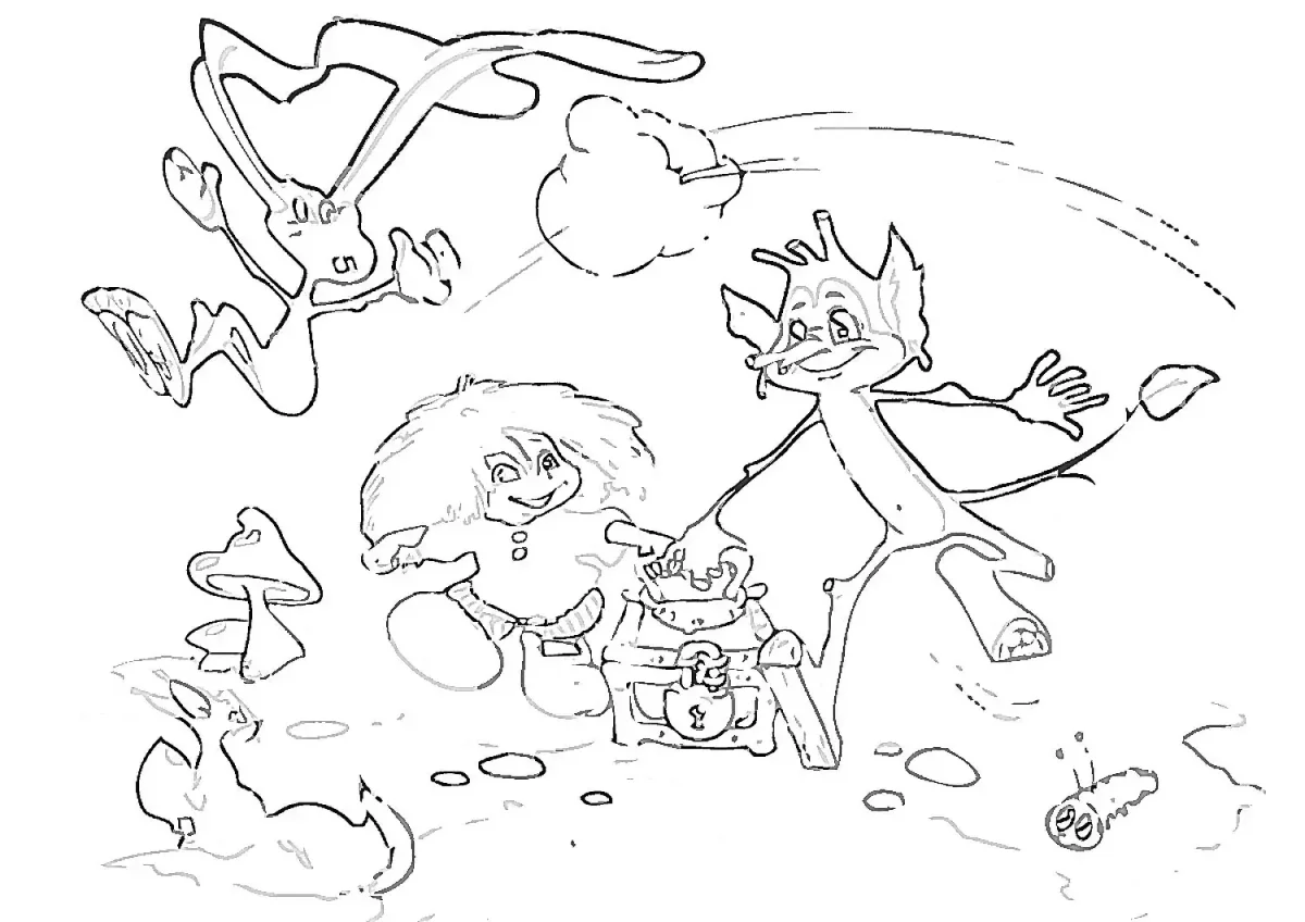 Домовёнок Кузя мультфильм раскраска