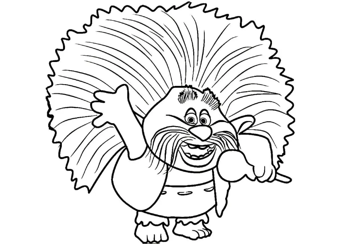 Тролли раскраска для детей