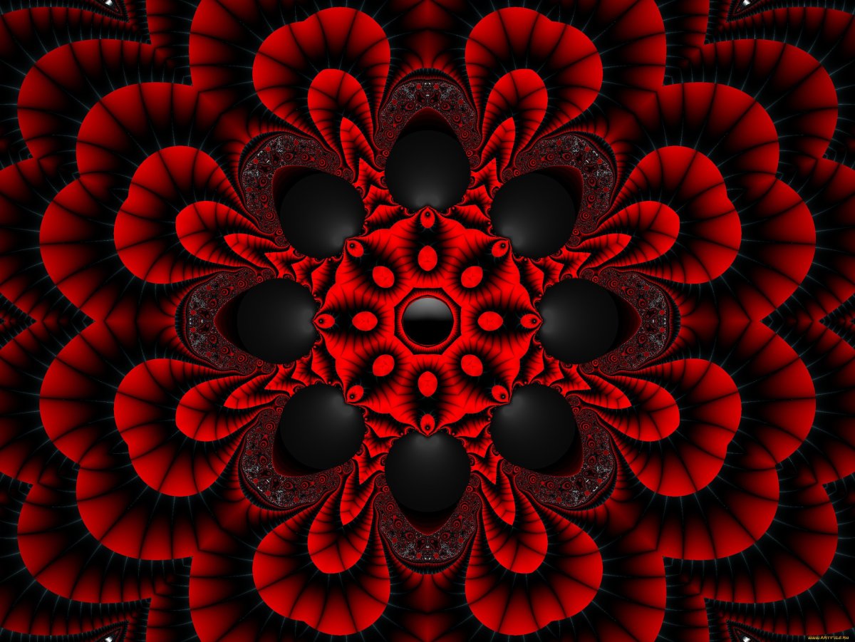 Черно красный фрактал