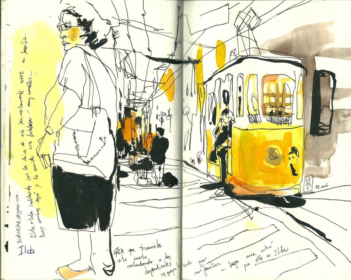 Ночь в Лиссабоне рисунок