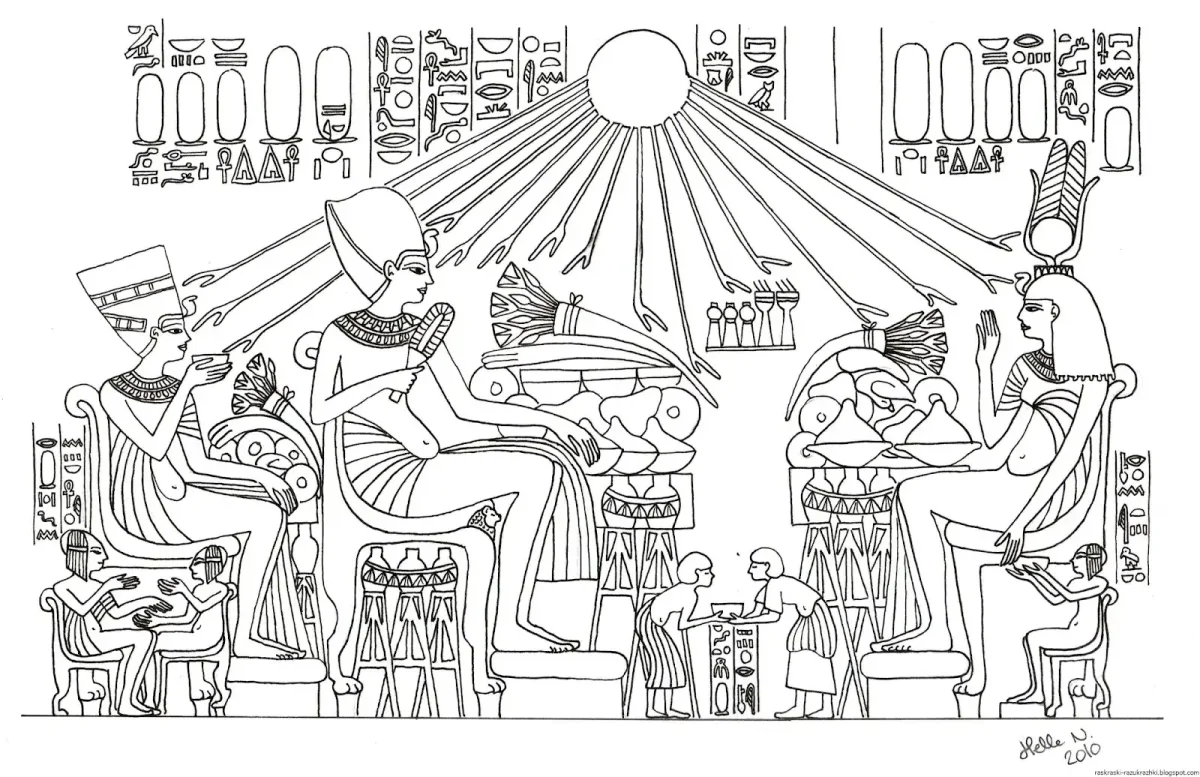 Пиршество древний Египет рисунок