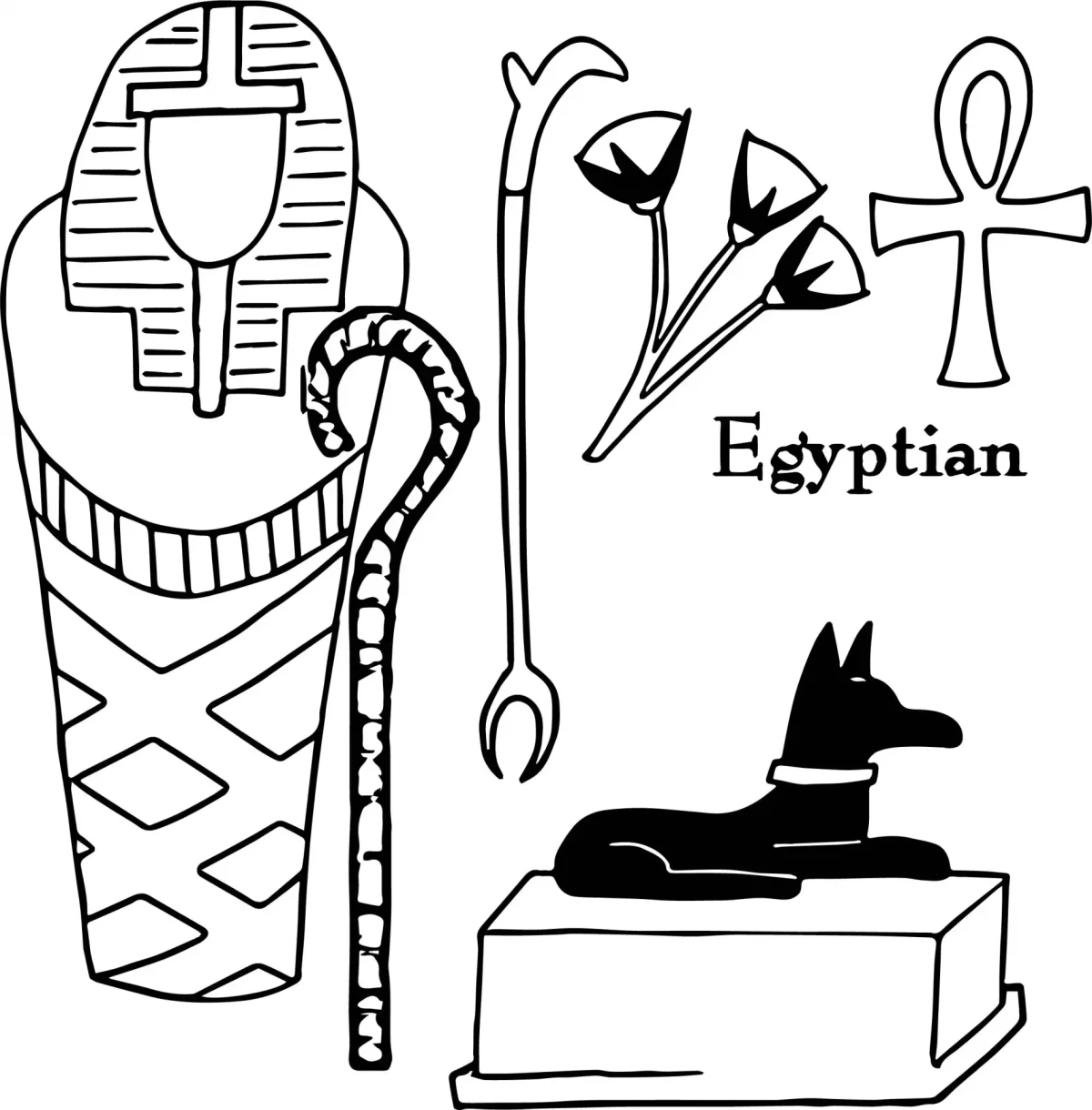 Визитная карточка древнего Египта раскраска