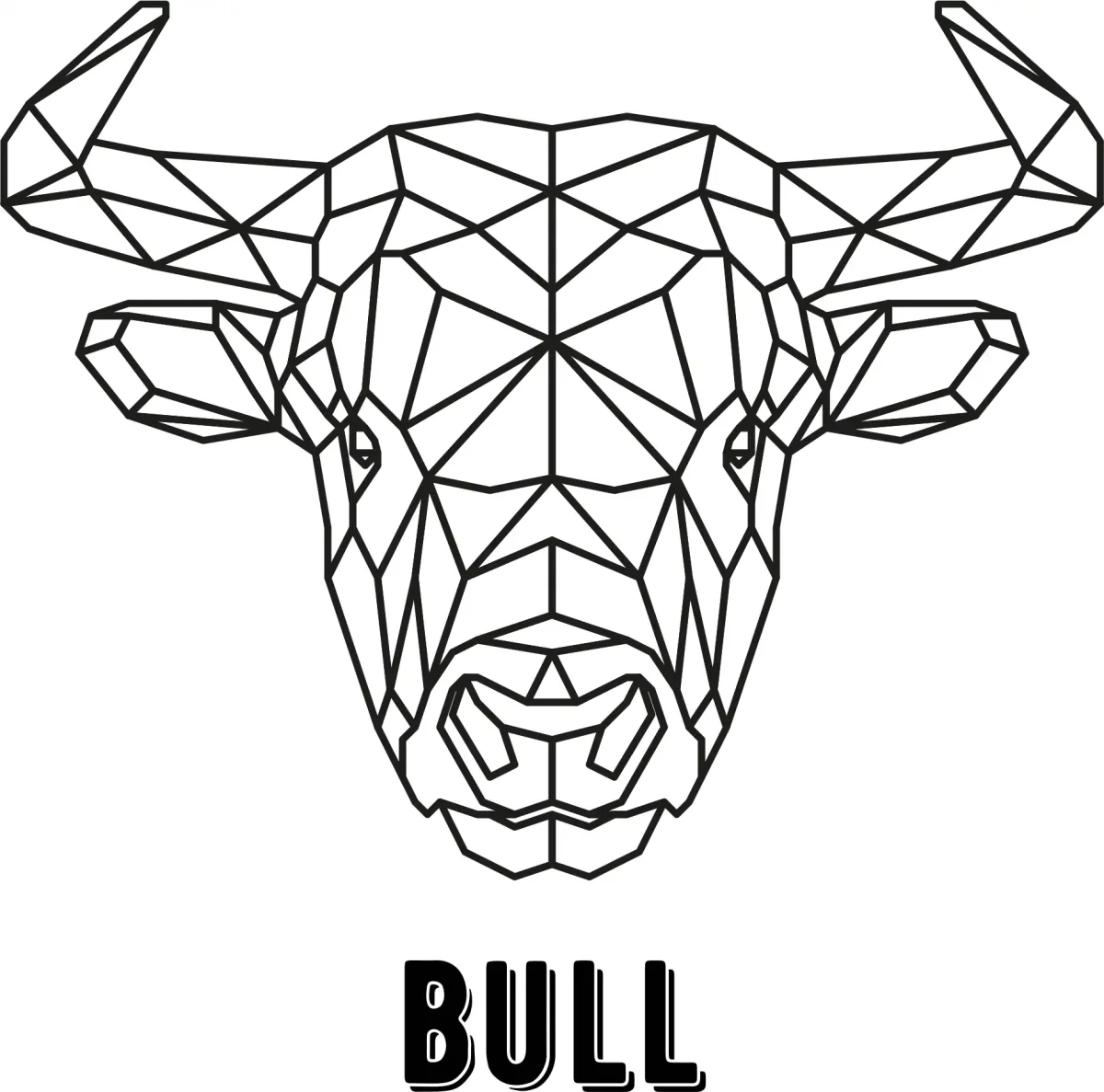 Полигональная голова быка