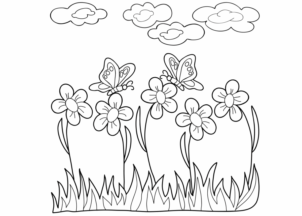 Цветы раскраска для детей