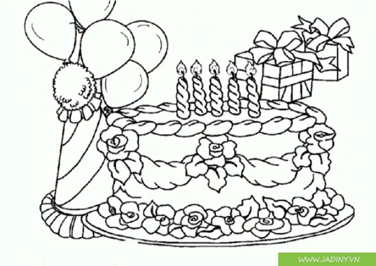 Раскраска "с днем рождения!"