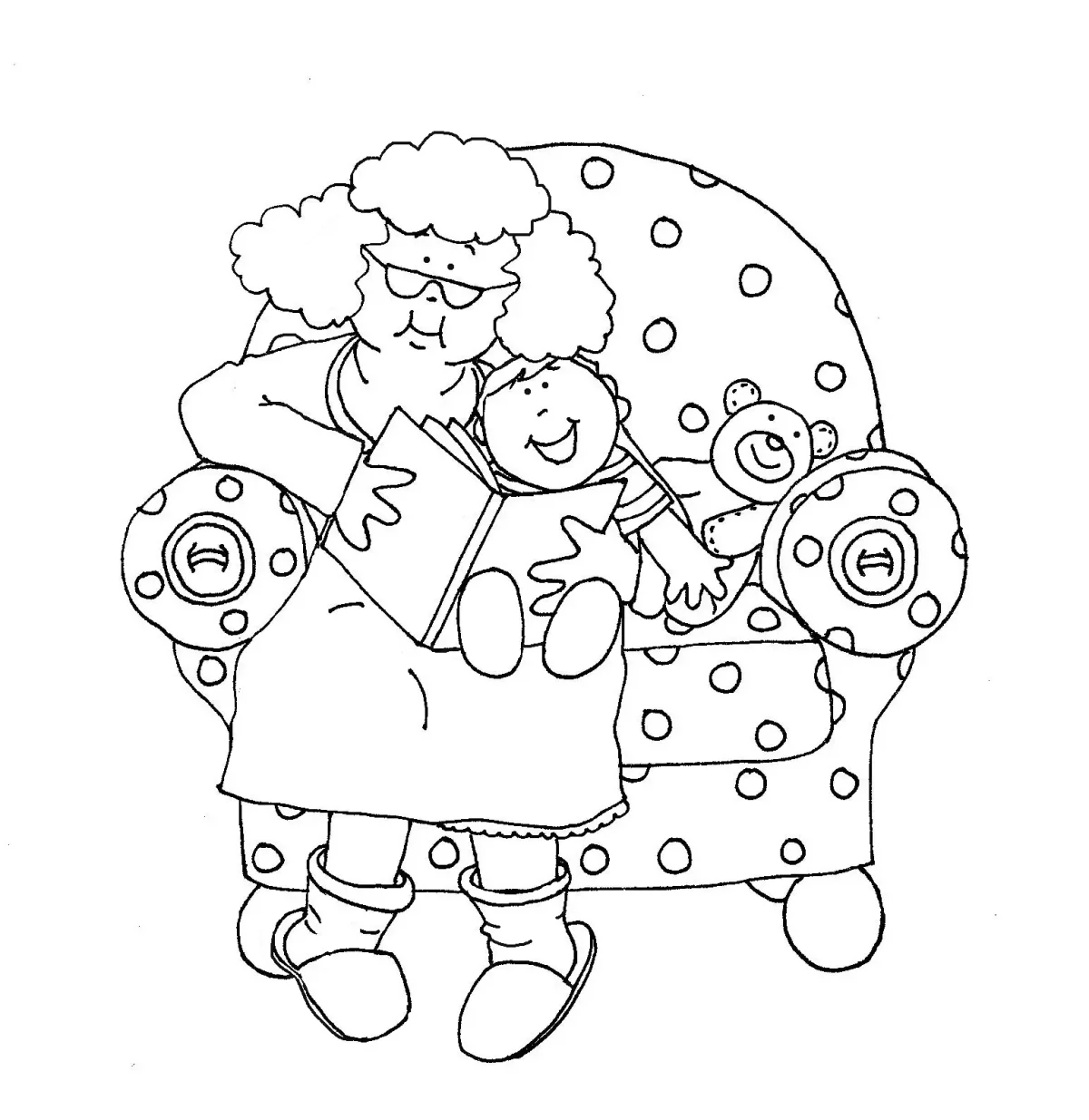 Раскраска бабушка