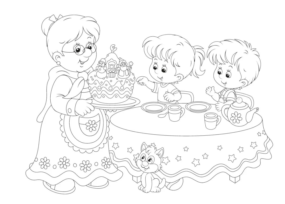 Раскраска "с днем рождения!"