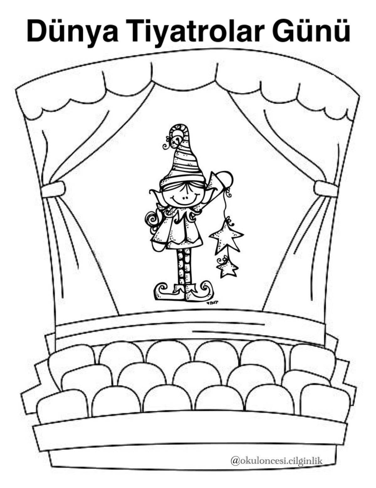 Раскраска театр английский