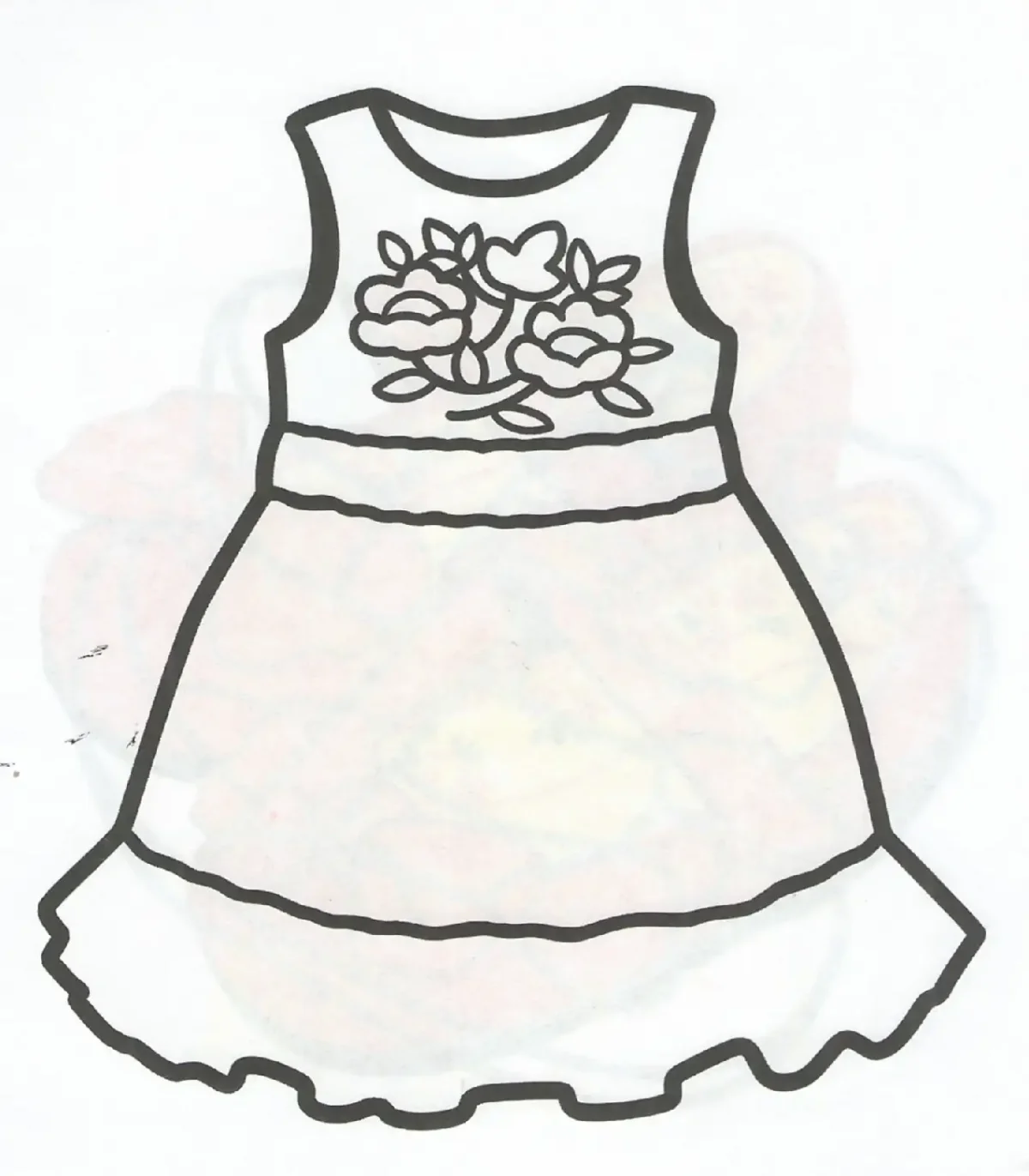 Трафарет сарафана для рисования детей