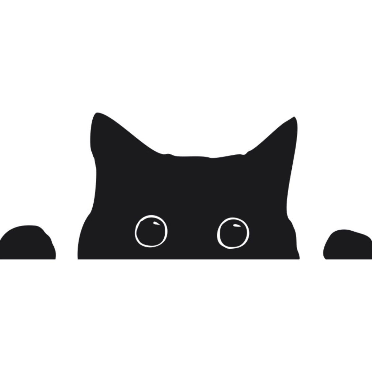 Наклейка кот выглядывает