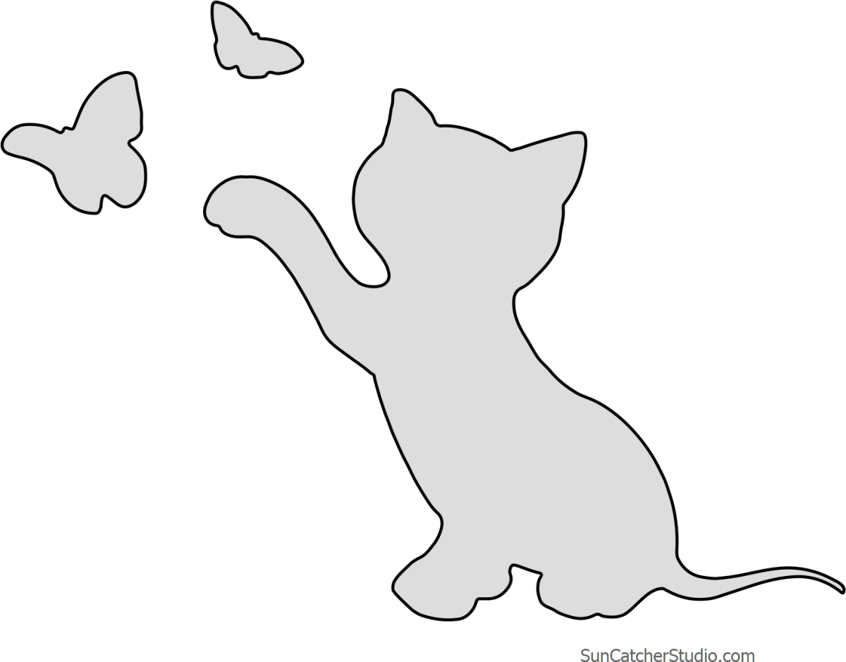 Мордочка кошки трафарет