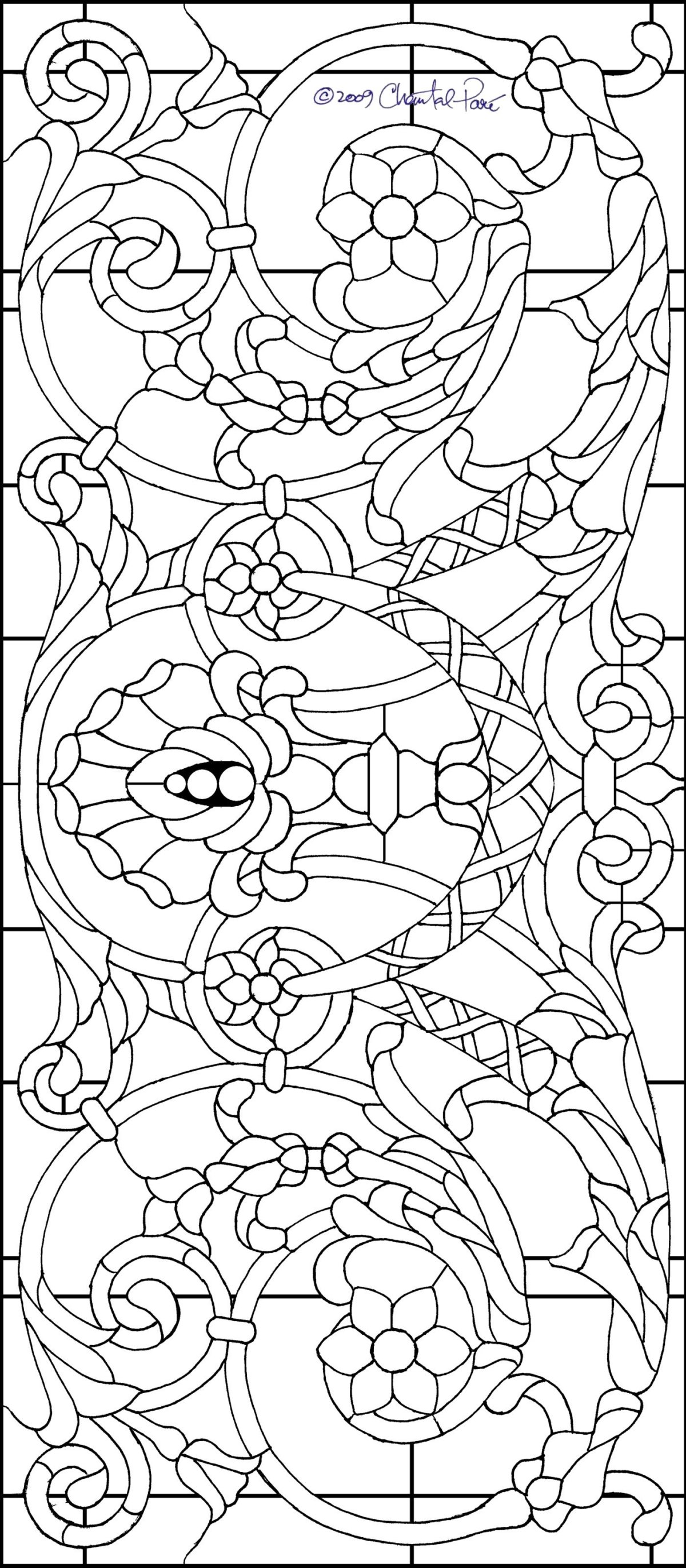 Восточный орнамент трафарет для витража