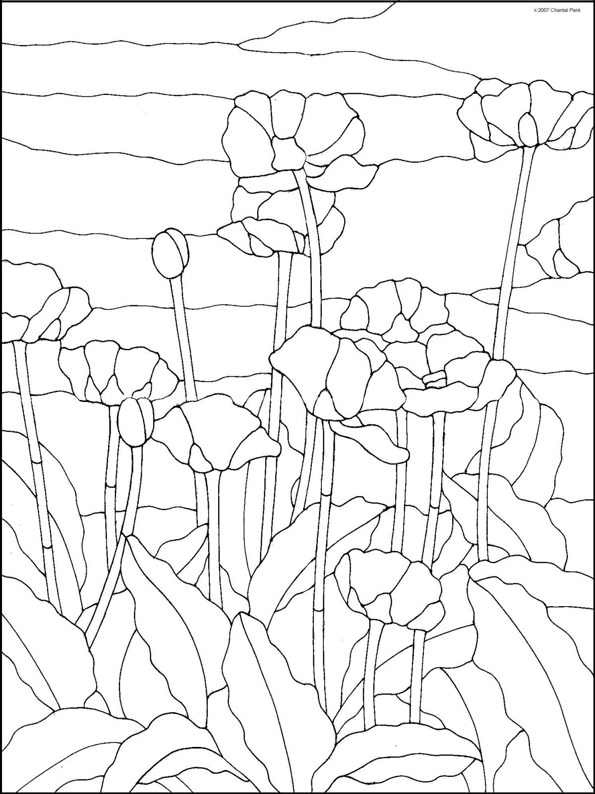 Контур рисунка для витража