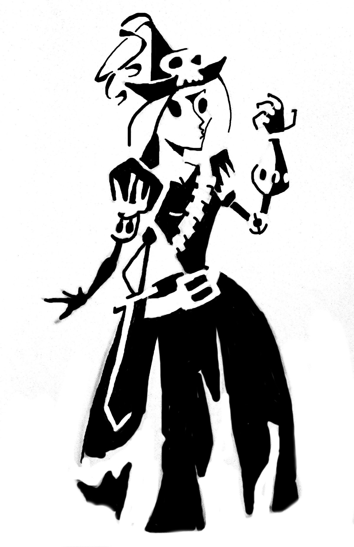 Череп пиратский трафарет