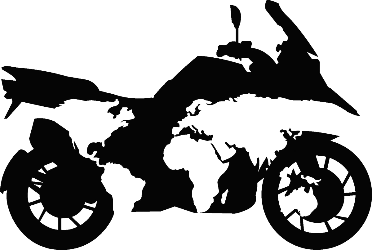 Силуэт сбоку горный мотоцикл