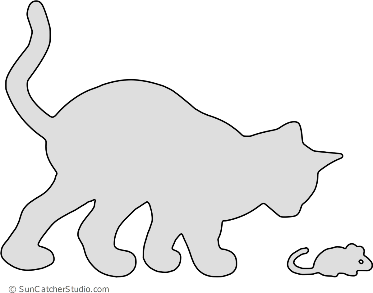 Силуэт кошки для выпиливания