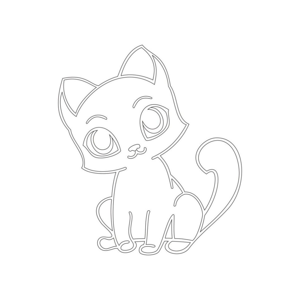Трафарет котика для рисования