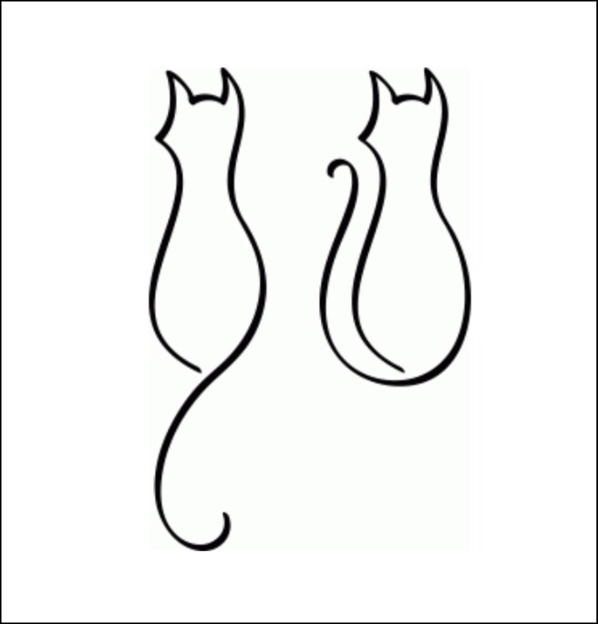 Контурные силуэты кошек