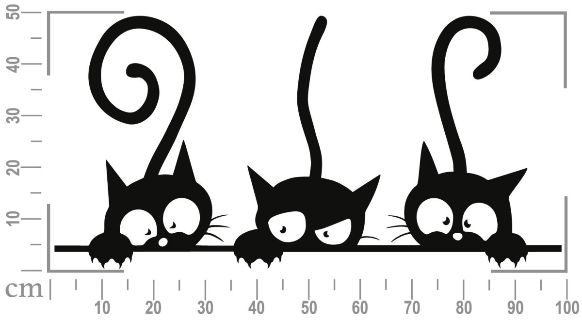 Трафарет кошки на стену