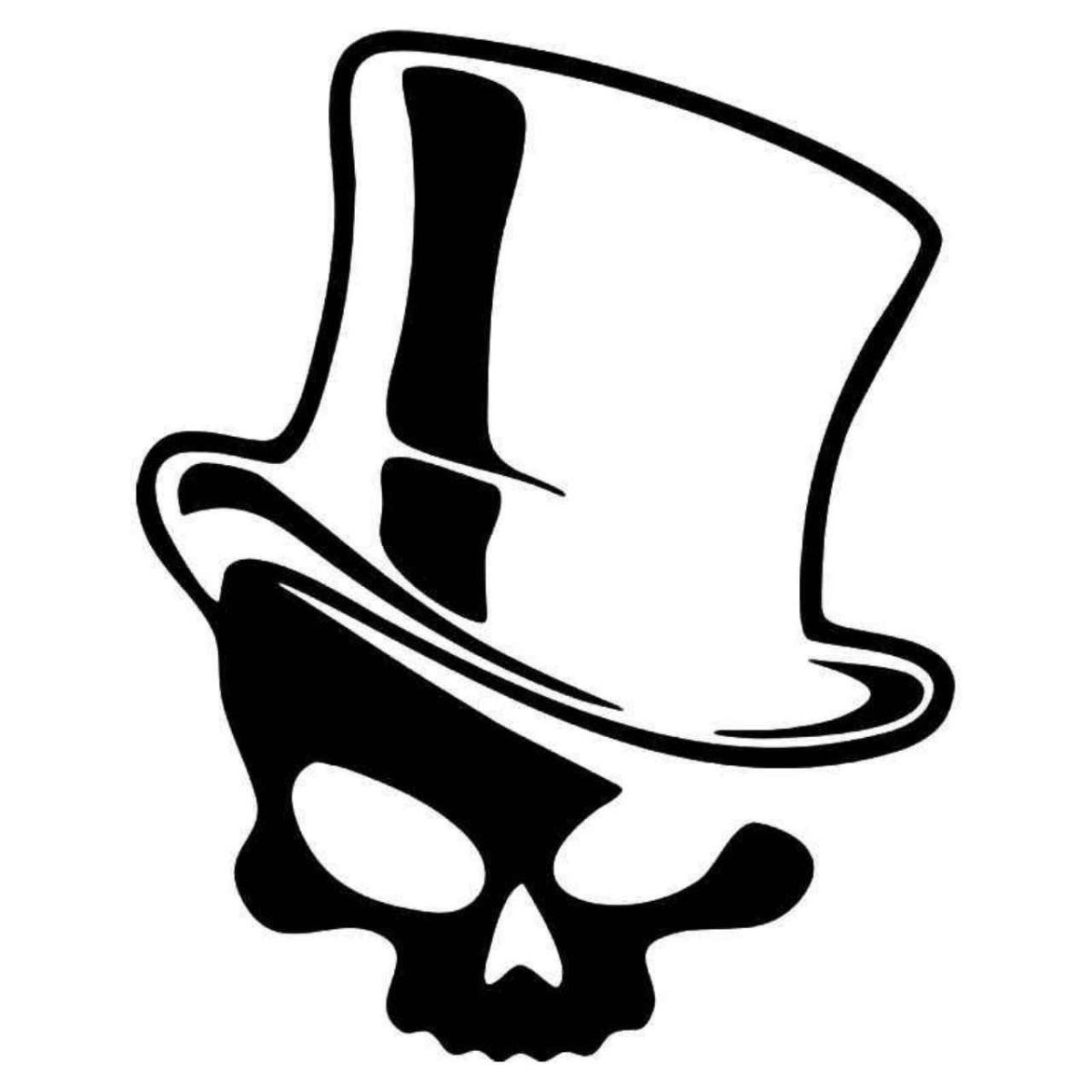 Трафарет череп в цилиндре