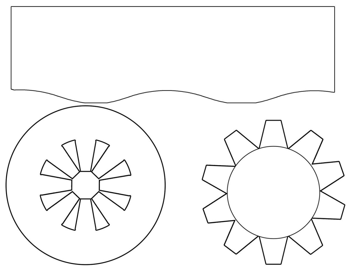 Трафарет шляпы цилиндра из бумаги