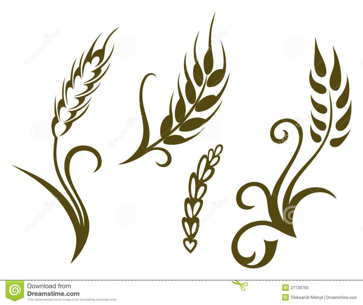 Стилизованные колосья пшеницы