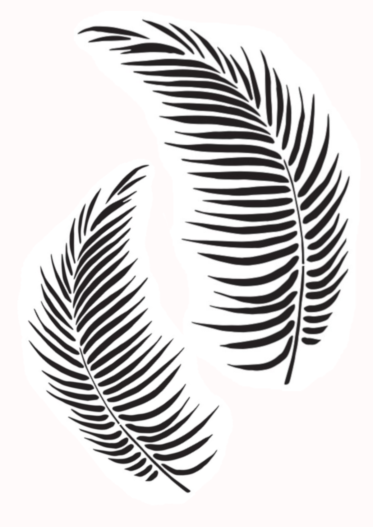 Тропические листья трафарет