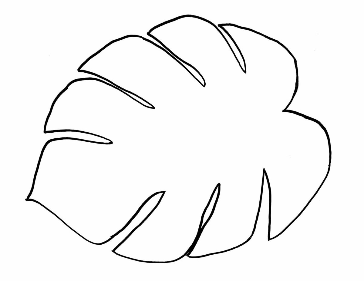 Пальмовый лист трафарет