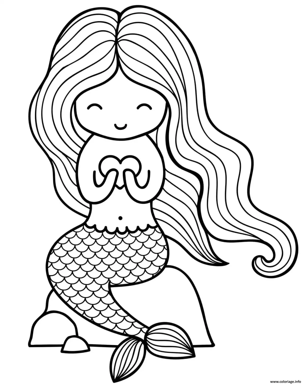 Раскраска Русалка с рогом