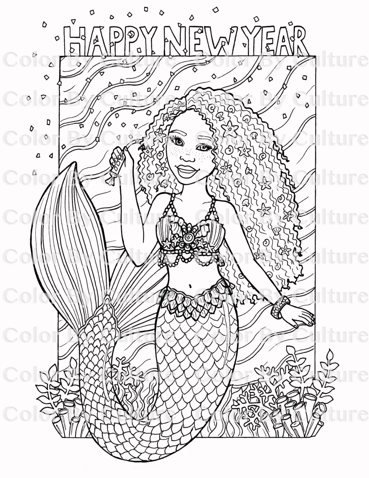 Раскраски для девочек Русалочка Единорог