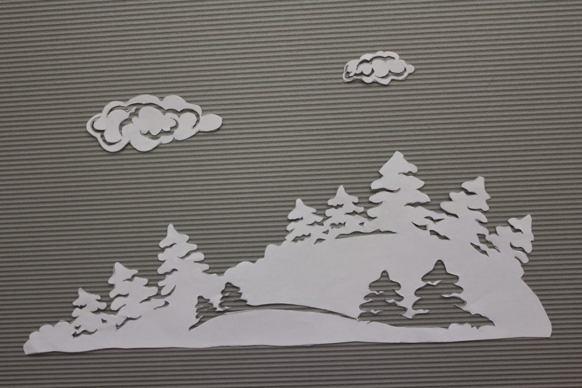 Зимние трафареты на окна