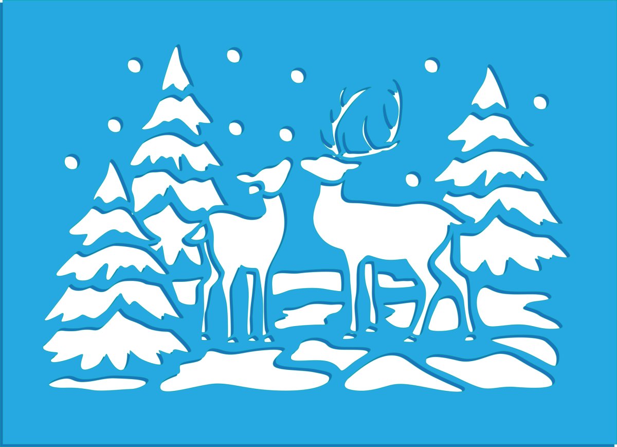 Зимний пейзаж силуэт