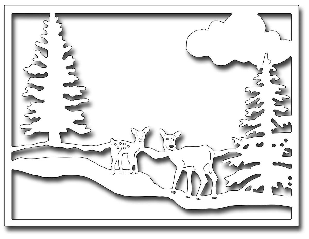 Зимний пейзаж силуэт