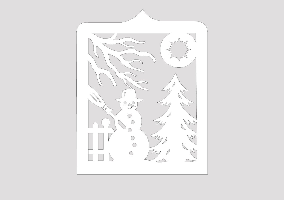 Трафареты на окна пейзажи