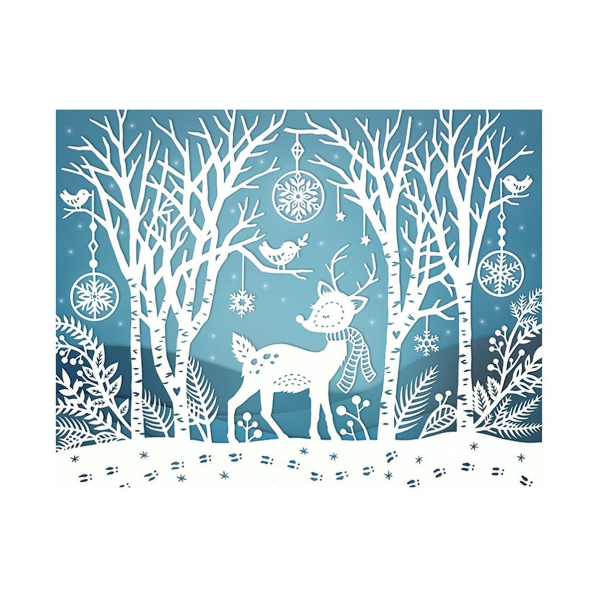 Силуэтное вырезание зимний лес