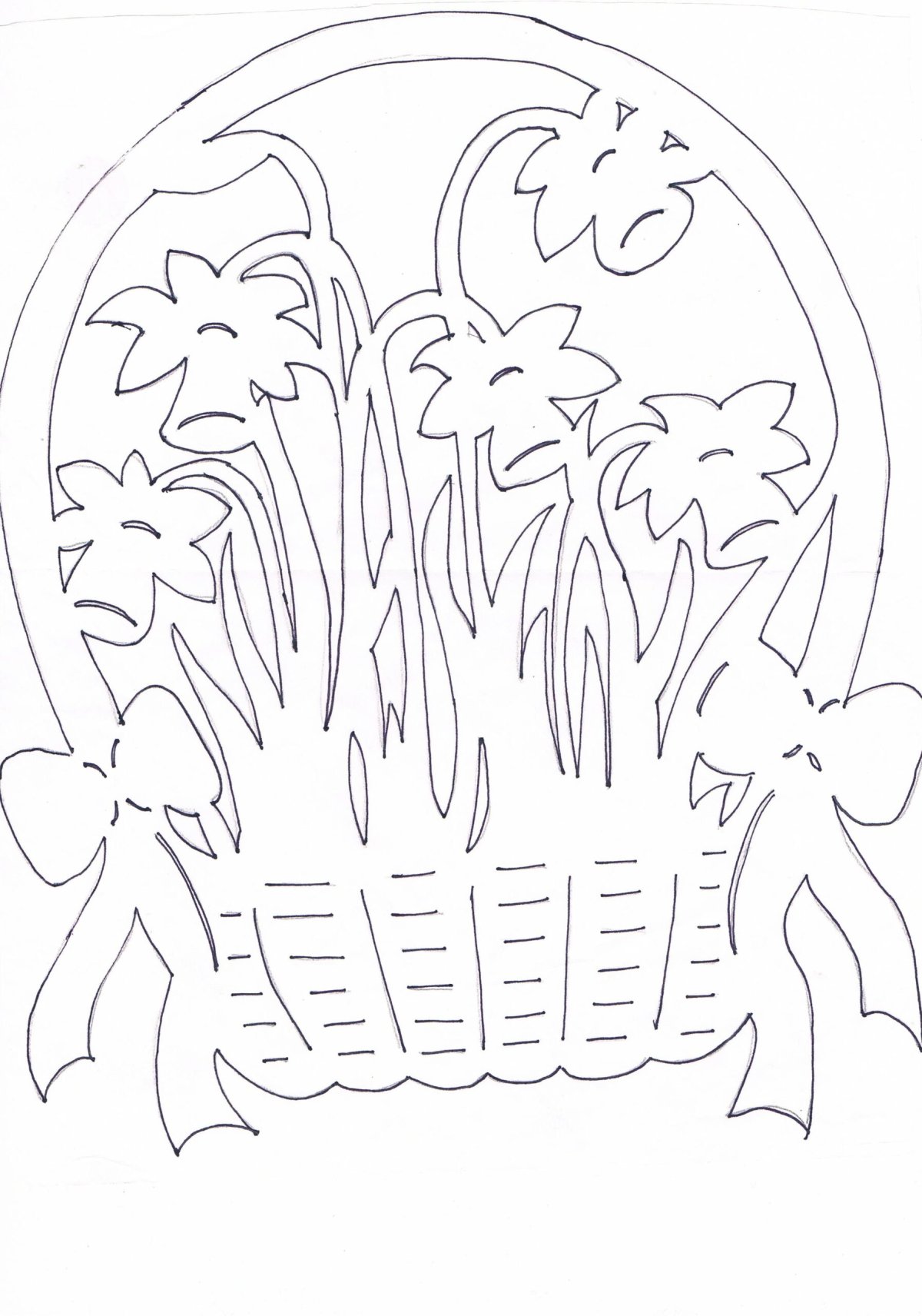 Вытынанка букет цветов