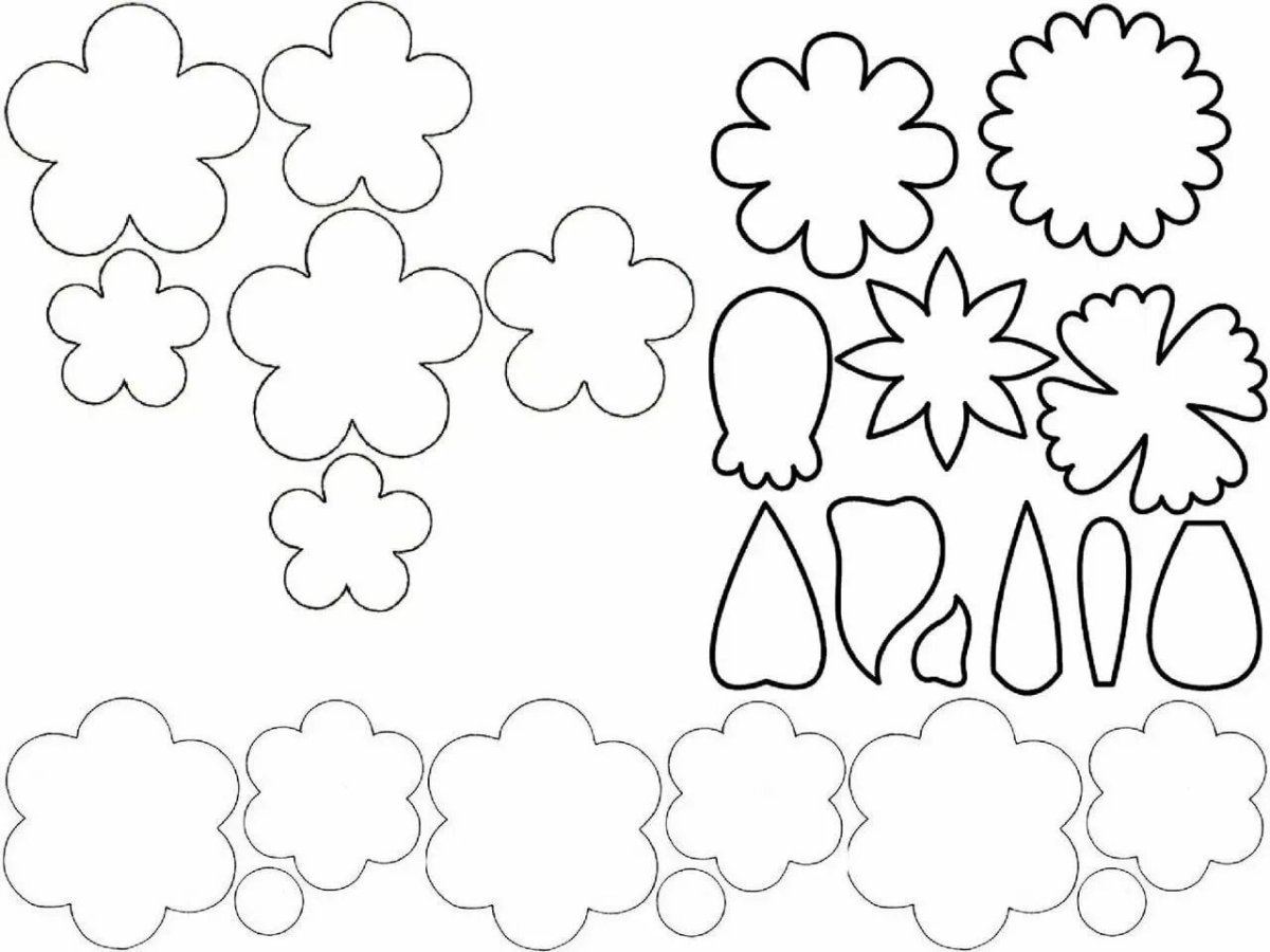 Трафарет цветов для вырезания
