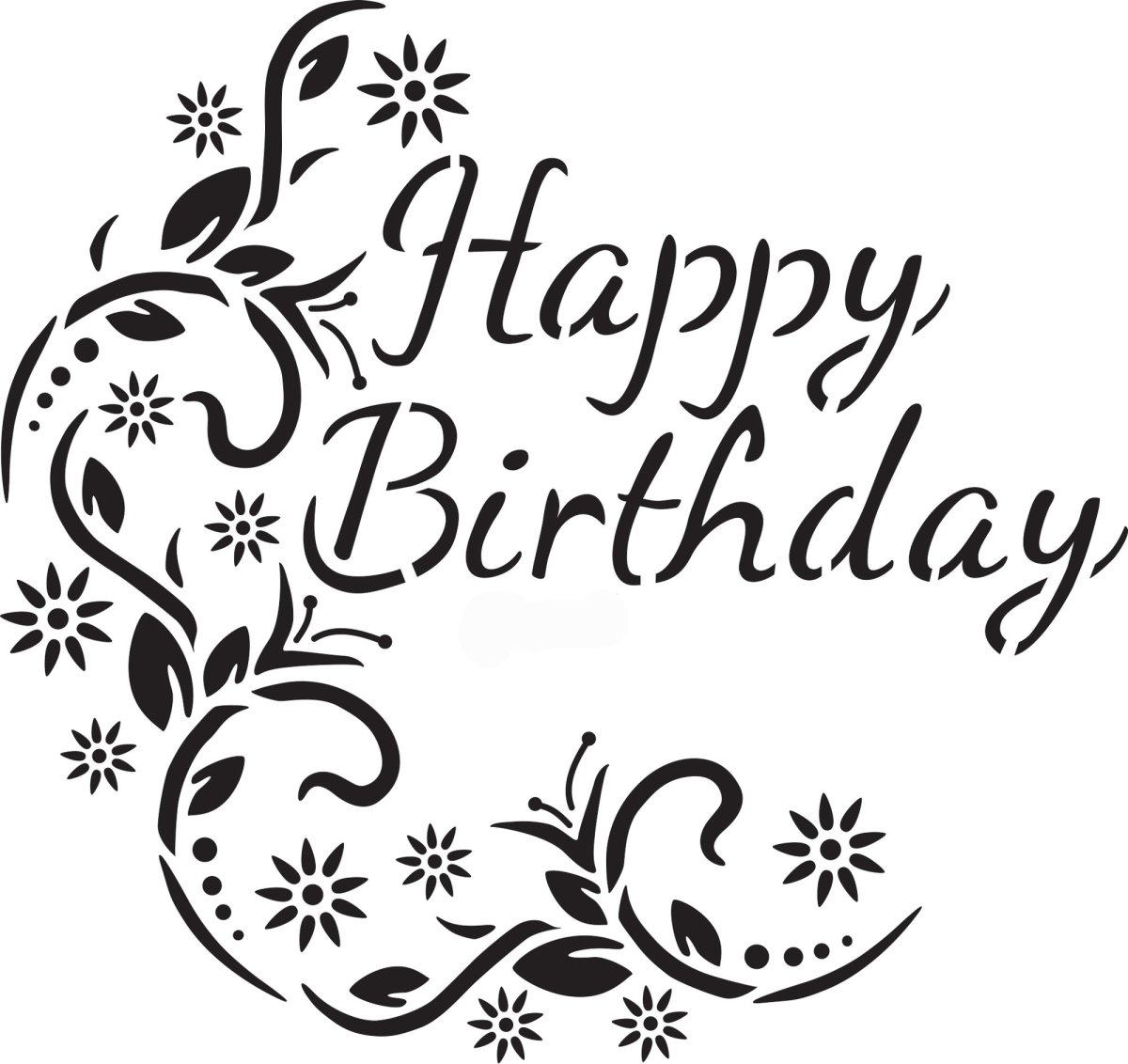 Трафарет с днем рождения