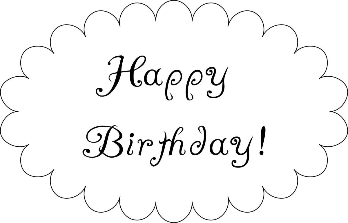 Трафарет с днем рождения