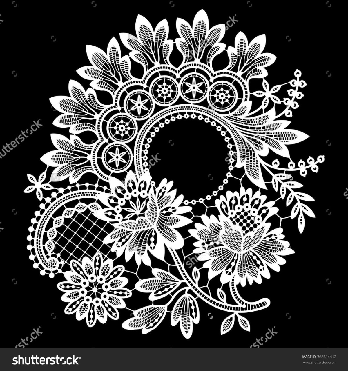 Вологодское кружево эскиз вектор