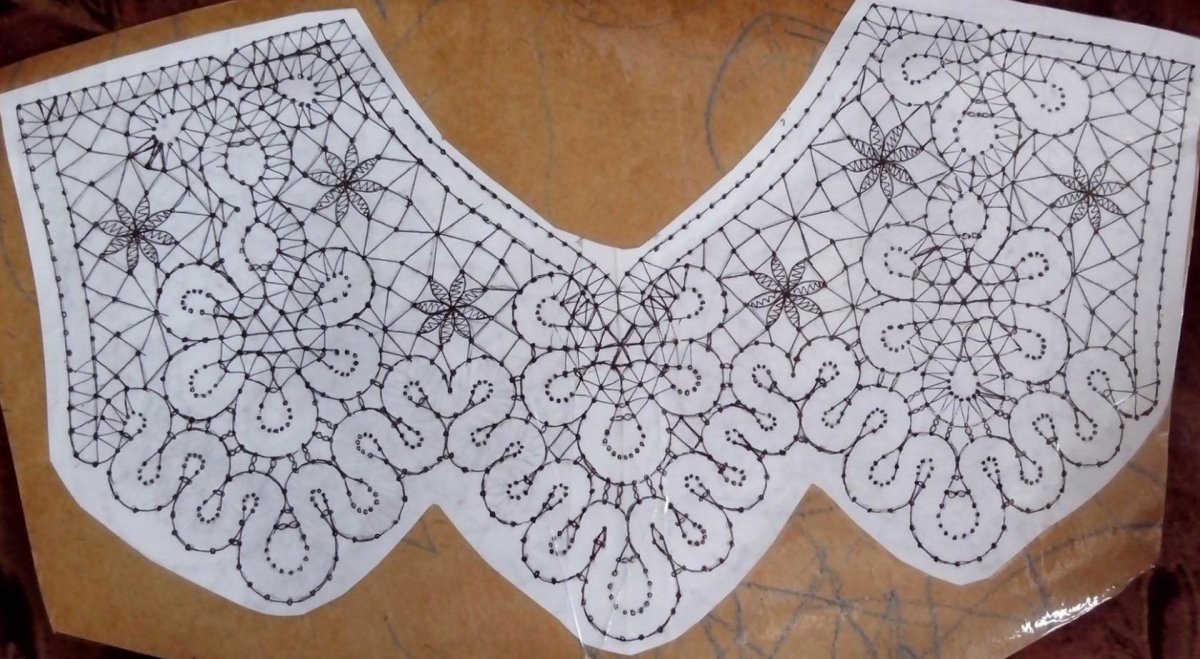 Вологодское кружево оплечье сколок