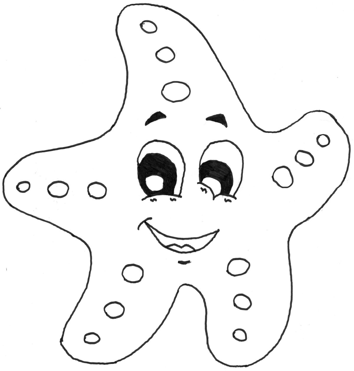 Морская звезда рисунок детский карандашом