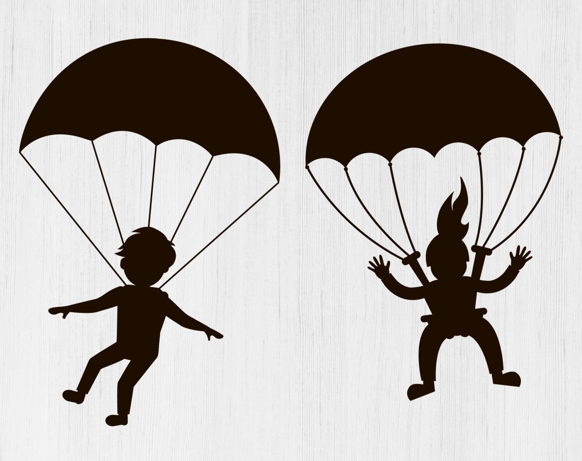Силуэт парашютиста для детей