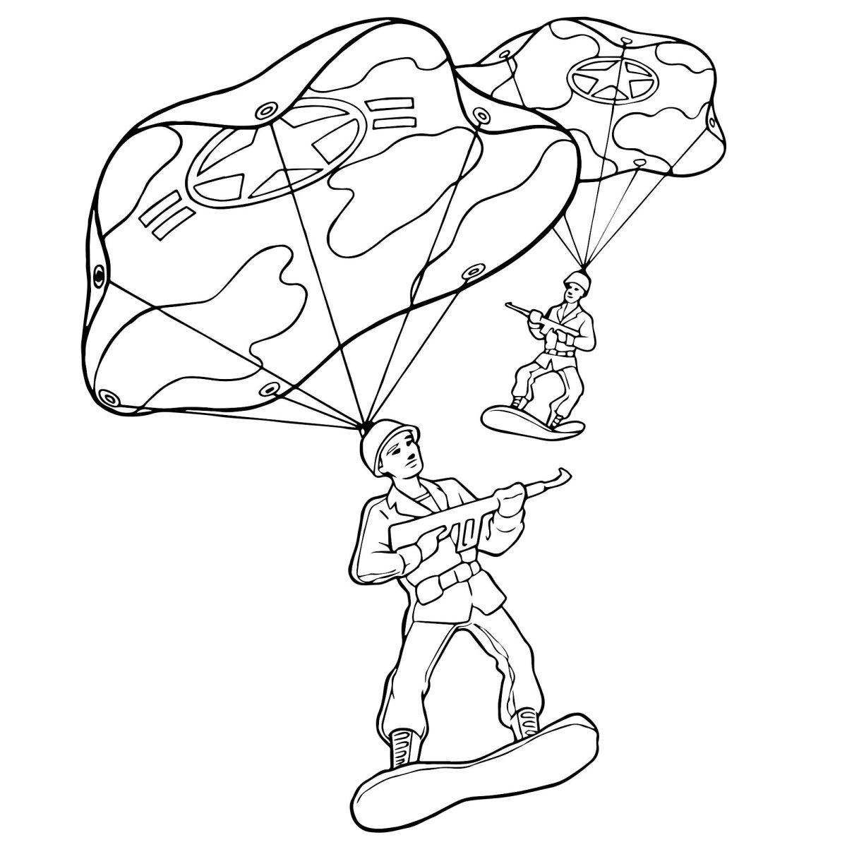 Парашют раскраска