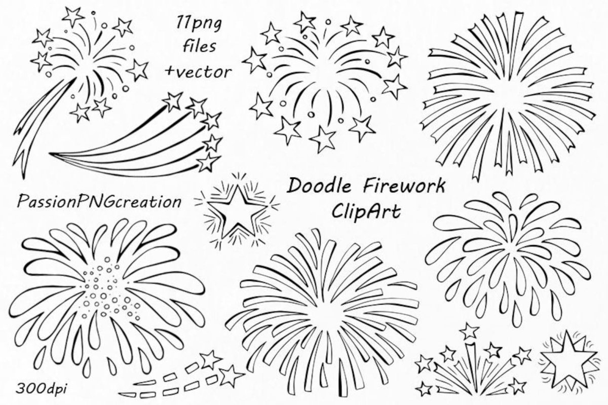 Салют рисунок карандашом