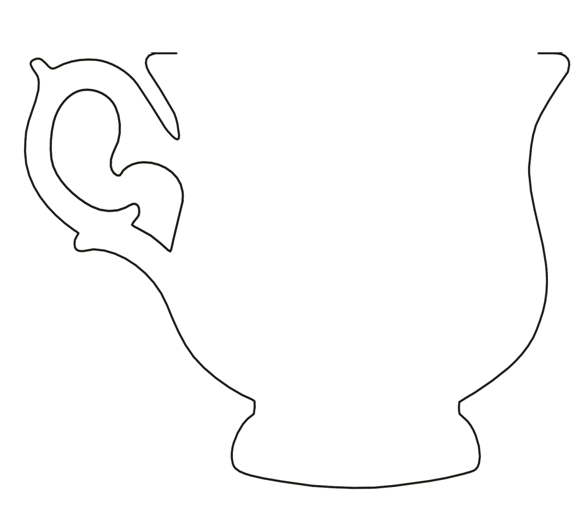 Кувшин с ручками трафарет