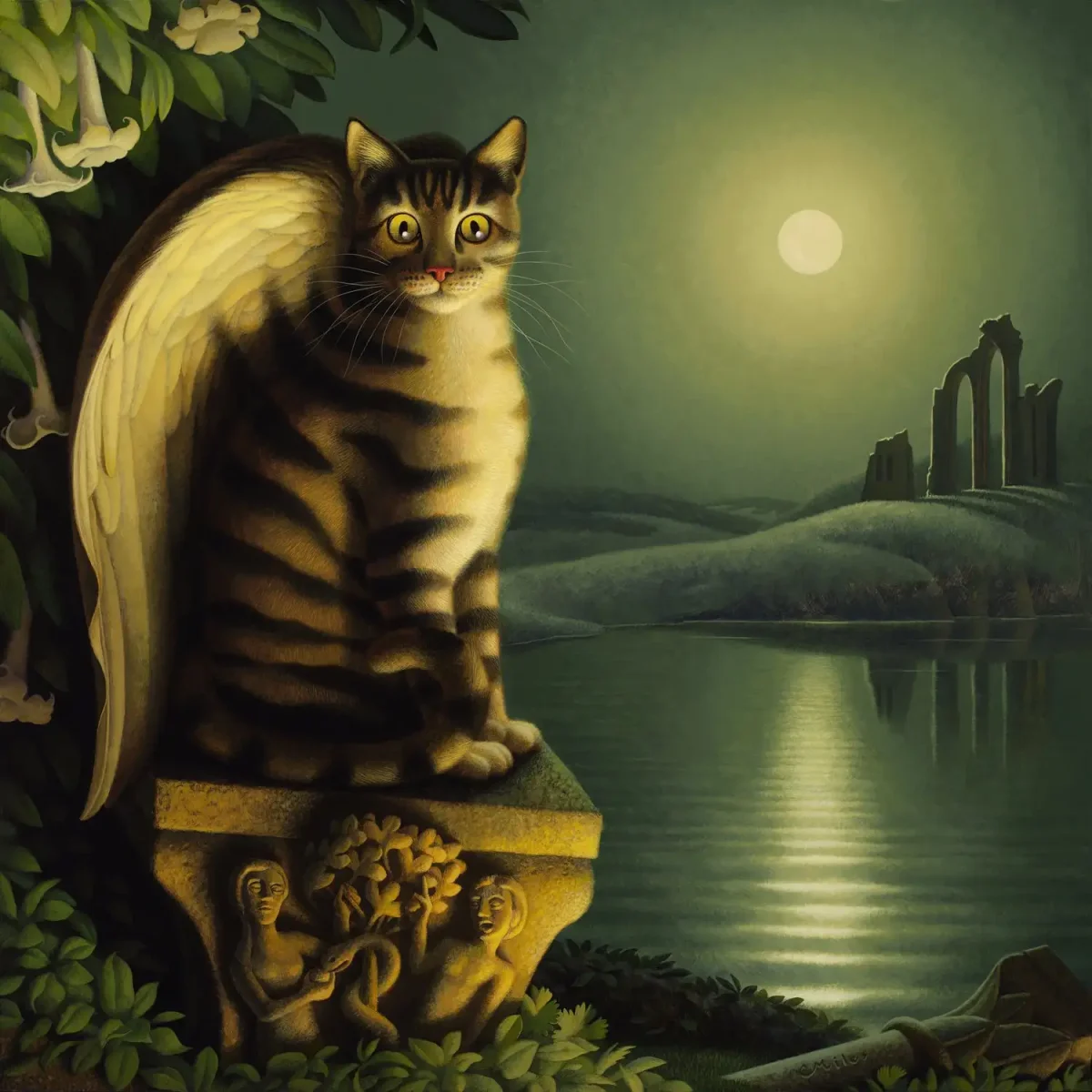 Мистический кот живопись