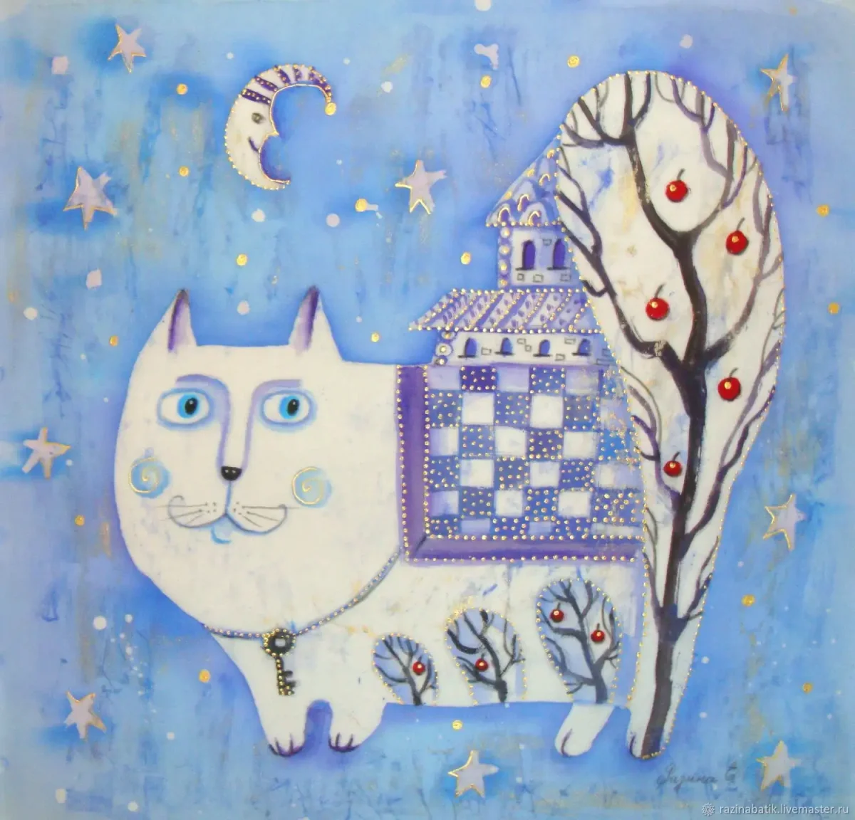 Разина Елена батик кот